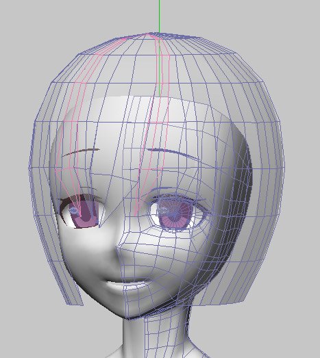 Skn Mmd 後頭部大きすぎたので修正 髪はふんわり うなじをうまいことやりたい 細かいポリゴン修正した 髪が終わったら関節ポリ割り増やして服いきたい Sknモデリング記録nm