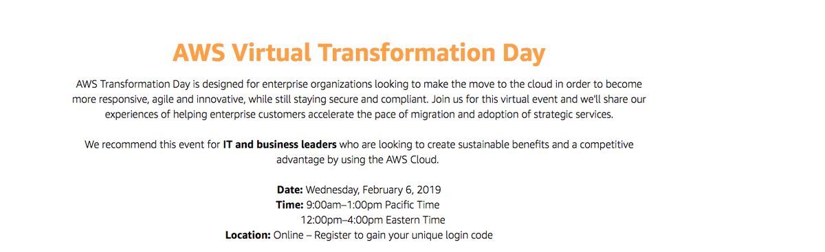 Luckys_Blog's tweet photo. Attending @awscloud #VirtualTransformation Day - still time to join. #AWS #cloud @AWS_Partners and hearing from @sandy_carter on how to think about innovation and how to overcome change resistance. https://t.co/5KTsaCpjTw