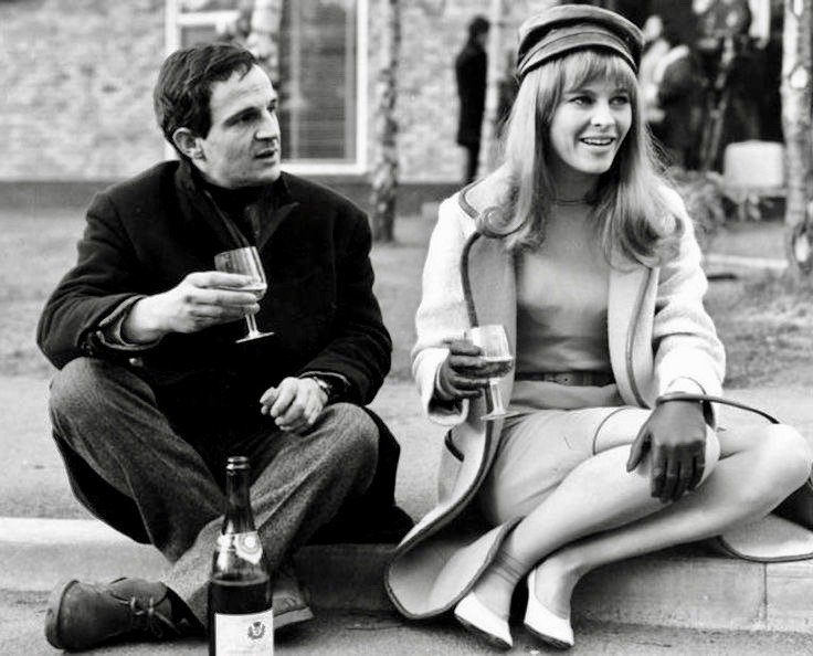 François Truffaut and Julie Christie share a bottle of wine on the set of Fahrenheit 451.(1961) Happy birthday! 