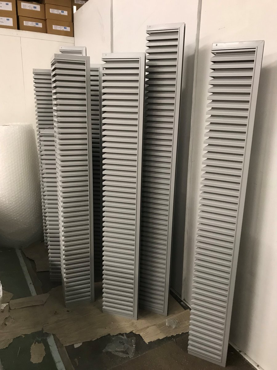 We have been busy constructing our AVS34 GL28 Corner Louvres (16 in total) ready to be installed on the new ICR (institute of Cancer Research) building.  #constructability #buildings #icr #cancerresearch #aluminium #louvre