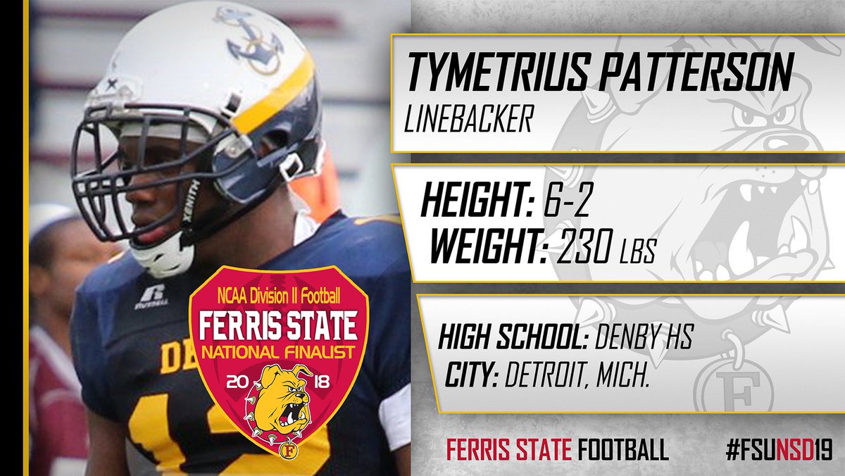 Another Detroit Denby product joining the 'Dawgs! Welcome Tymetrius Patterson! @TheRealMeech20 #DAWGof19 #FSUNSD19