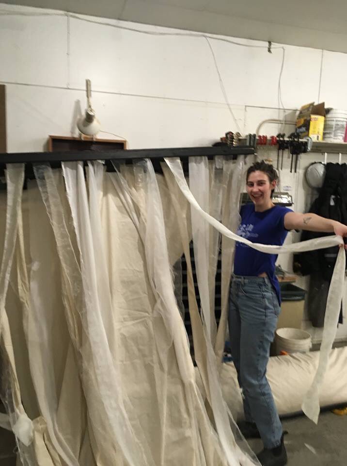 LiveFiveTheatre's tweet photo. Now what might this be used for? Underwater adventure? Aerial dancing? Clown prop? Pirate trap?  Only time will tell. #Elemental2019 https://t.co/oImsNuz83x