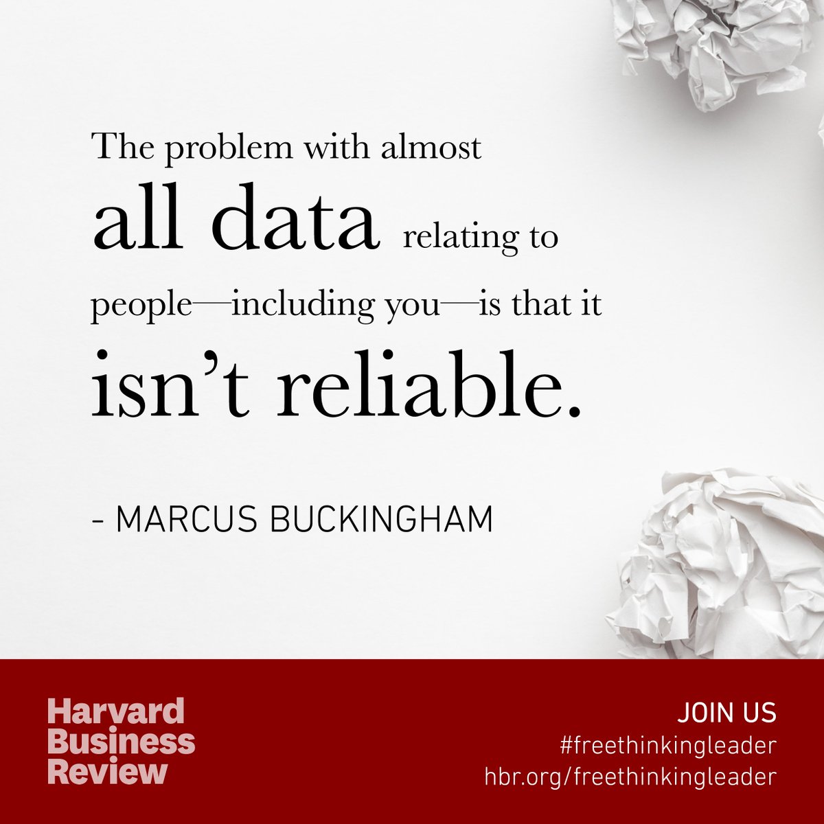 mwbuckingham's tweet photo. People can’t reliably rate other people – but there is something else we can do to understand performance within our organizations. Learn the truth on the #FreethinkingLeader Coalition today: https://t.co/D6DJgjCFAr https://t.co/Scgu7j7lju
