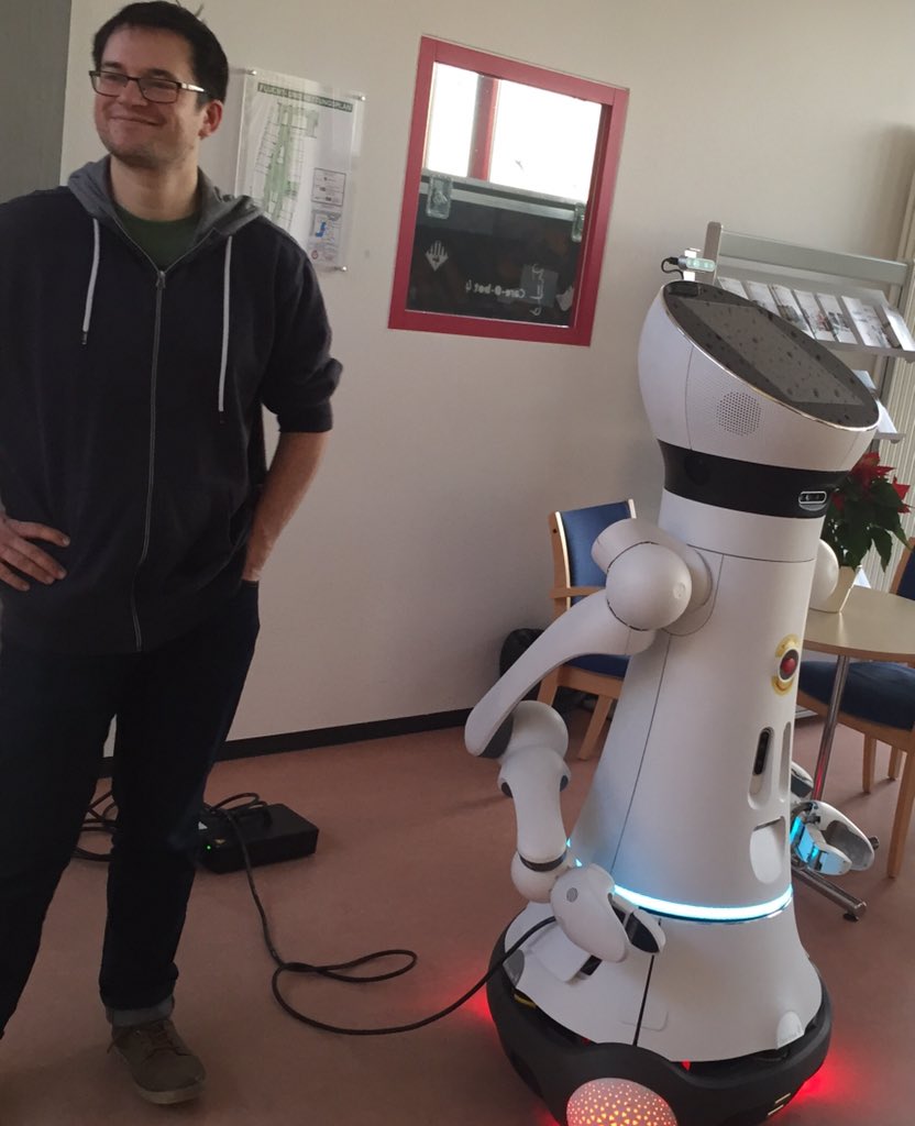 Dennis Küster (@comintdk) on Twitter photo Fraunhofer IPA’s Care-O-bot (next to <a href="/felix_putze/">Felix Putze</a>) is getting ready to rock at the geriatric center of Diakonissenkrankenhaus Karlsruhe tomorrow. Excited to see how our participants will respond to him! Funded BMBF: ASARob <a href="/theactiveself/">SPP The Active Self</a> <a href="/David_Gunkel/">David J. Gunkel</a> @Fraunhofer_IPA @BMBF_Bund Fraunhofer IPA’s Care-O-bot (next to <a href="/felix_putze/">Felix Putze</a>) is getting ready to rock at the geriatric center of Diakonissenkrankenhaus Karlsruhe tomorrow. Excited to see how our participants will respond to him! Funded BMBF: ASARob <a href="/theactiveself/">SPP The Active Self</a> <a href="/David_Gunkel/">David J. Gunkel</a> @Fraunhofer_IPA @BMBF_Bund