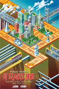 APWATWEETS's tweet photo. 2019 National Public Works Week Posters are now available in the @ApwaStore! Get yours now before they're all gone! #2019NPWW #ItStartsHere https://t.co/FVoJUaDVH6 https://t.co/9NwizPaxKS