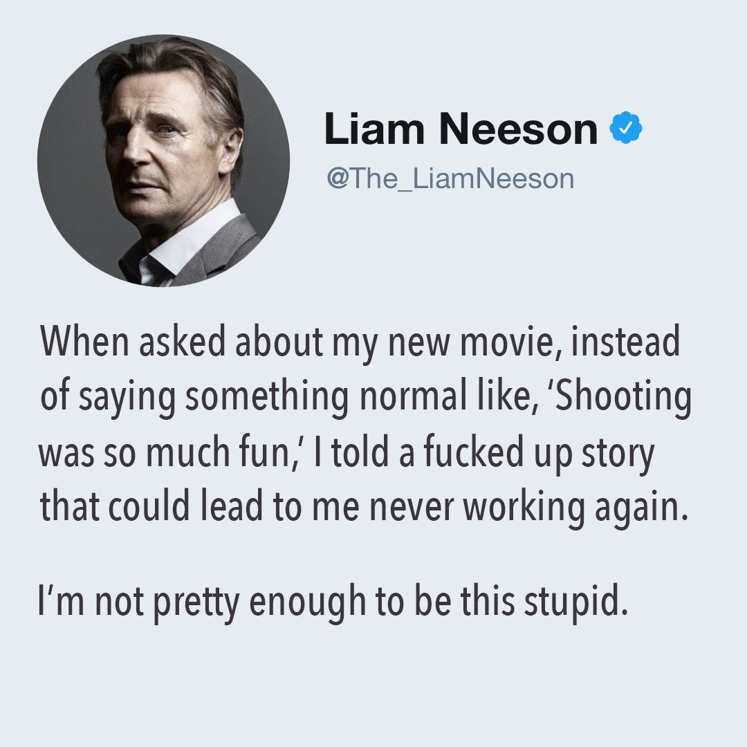 mockdiaries's tweet image. Liam Neeson talks about how he feels about the racist comment he made to the media mockdiaries.com #LiamNeeson #racistcomment #regret