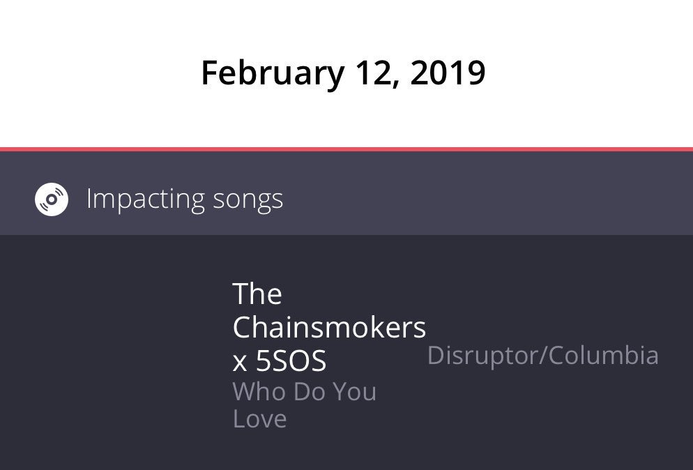 5sosworldalerts's tweet image. 📻 || ITS OFFICIAL!! Who Do You Love will be impacting US Pop Radio starting February 12th! Looks like we may have another #1 hit in the near future! 

#5SOSFam #BestFanArmy #iHeartAwards