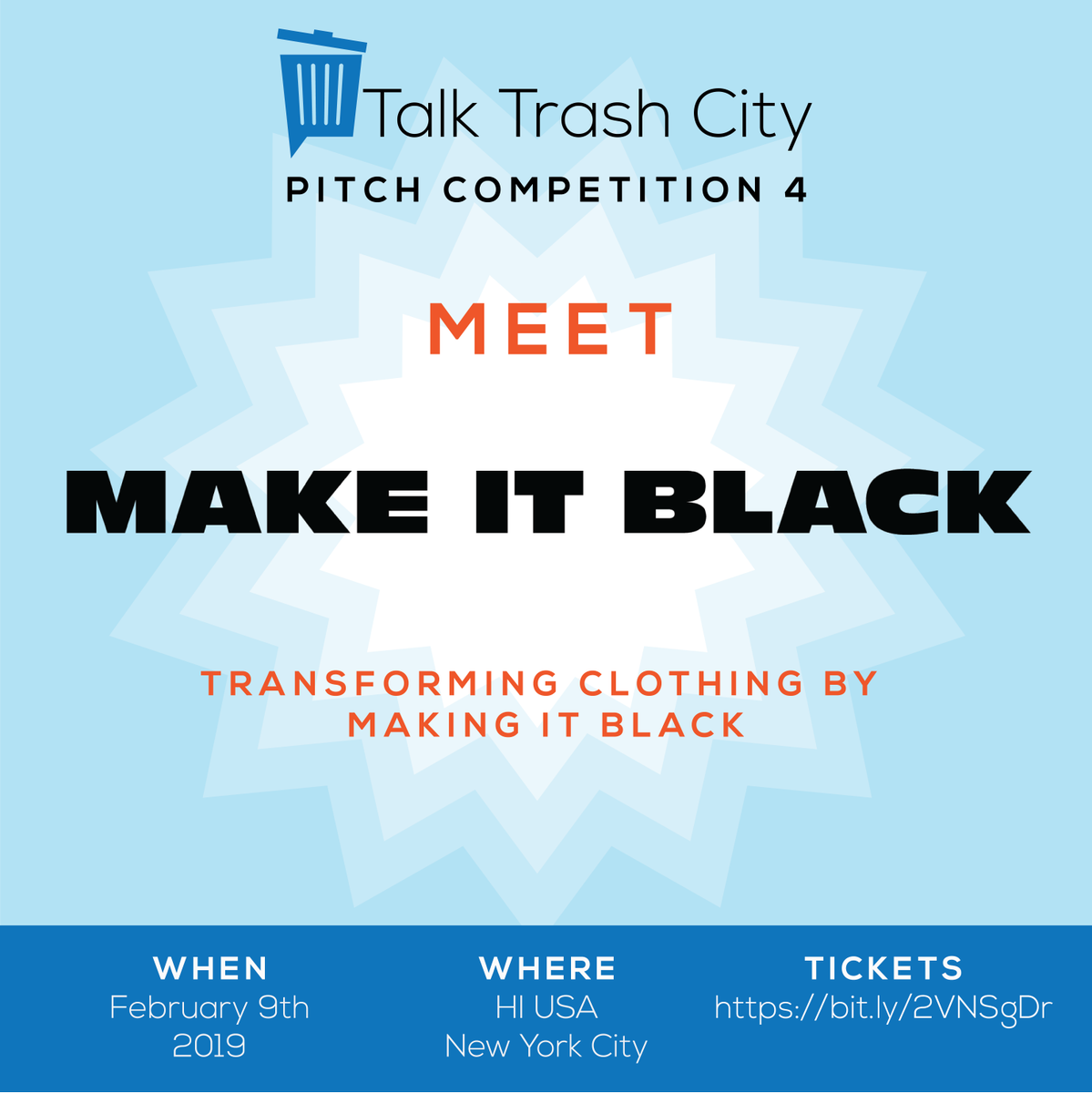 Meet <a href="/WEMAKEITBLACK/">Make It Black</a>, a luxury dye and re-design service thats uses color theory to solve the environmental and economic crisis in the fashion industry. See them pitch on 2/9. Tickets at bit.ly/2VNSgDr #nyc #zerowaste #TTC4 #talktrash