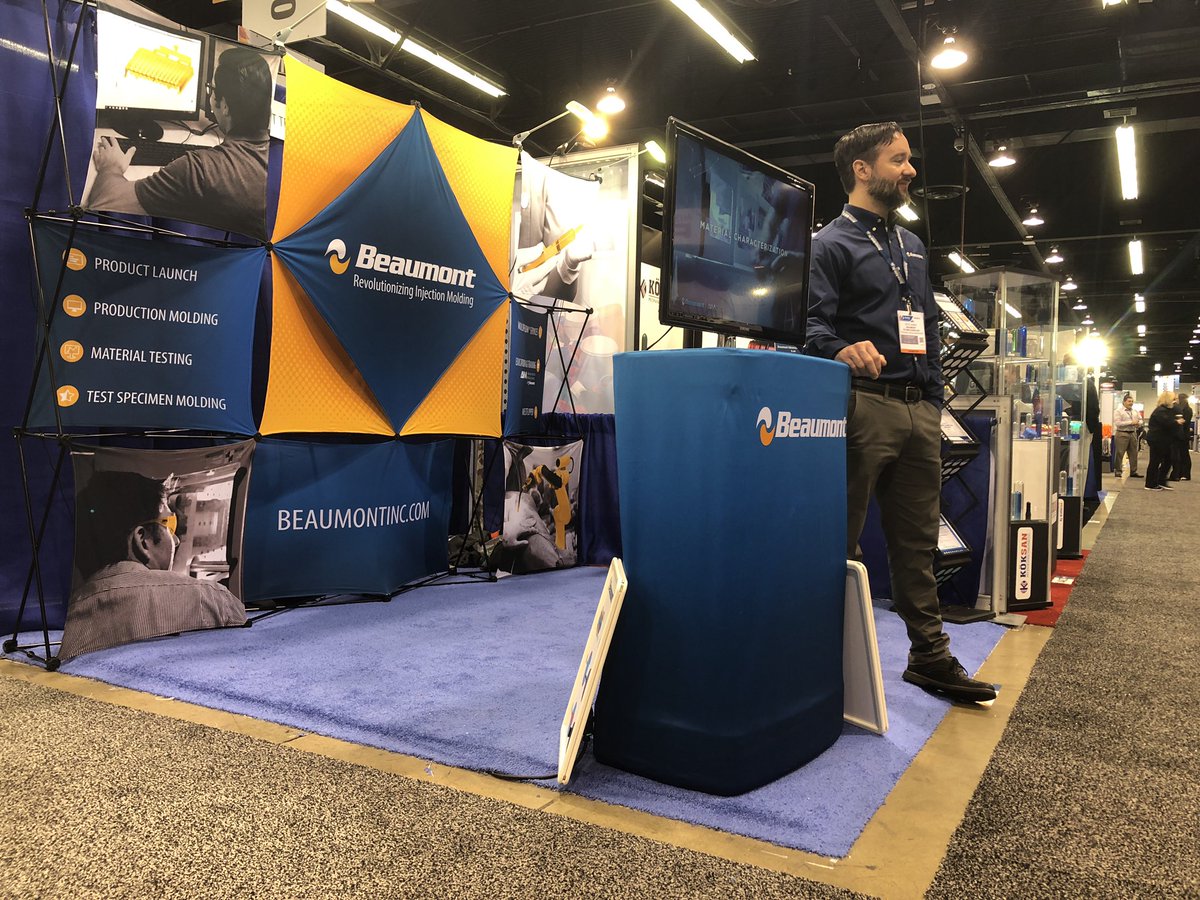 TravisBelz's tweet photo. Here at the #mdmwest show? Looking for injection molding training and knowhow? We want to meet you! Booth4085 #AdvMfgExpo @BeaumontTech @ABeaumont33 https://t.co/ST63u86k1m