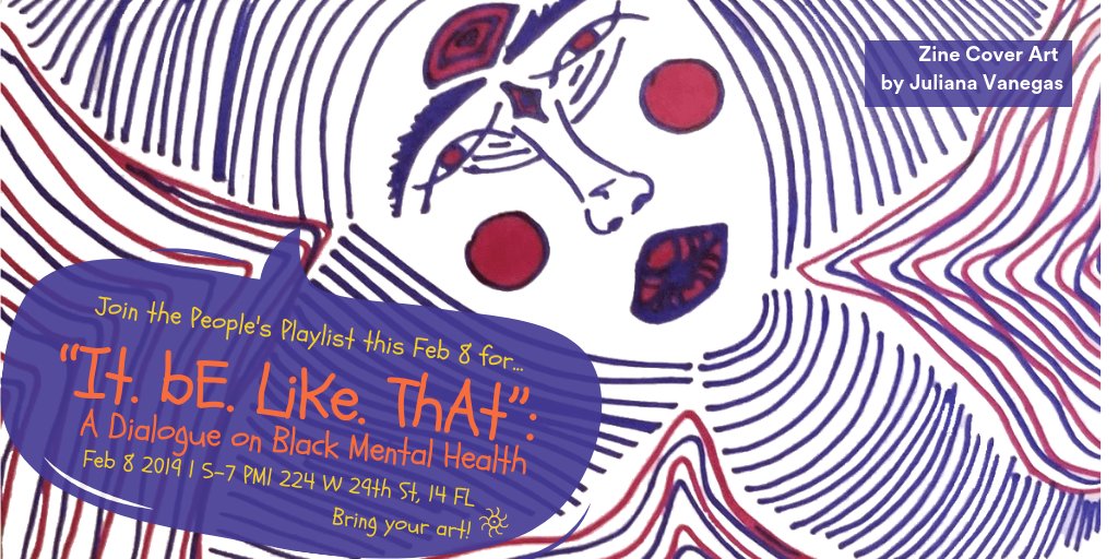 YA_YAnetwork's tweet photo. Doing anything this Friday? Join this #intergenerational conversation on #mentalhealth in black communities, lead by YA-YA Facilitators Kaya & Gospel!
Bring your art! Food, beverages, and zine complentary of the #PeoplesPlaylist. #blackhistorymonth #peoplesplaylist #yayanetwork https://t.co/vXy9kIFJ9J