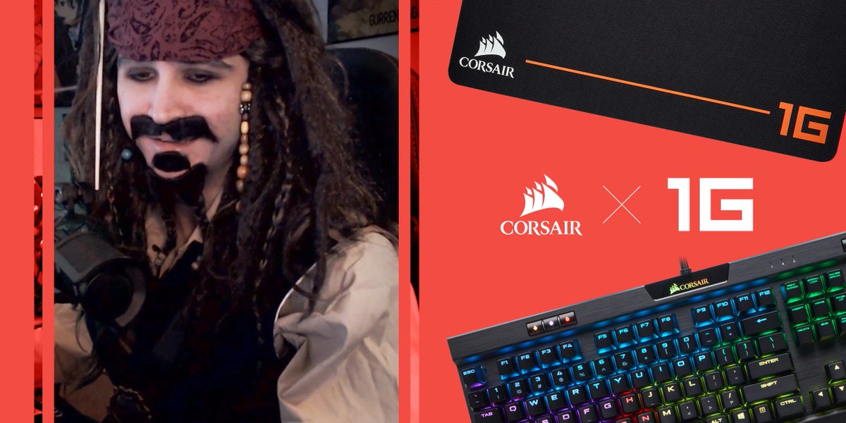 CORSAIR's tweet image. The Summit1G journey: Started as a scurvy swashbuckler. Now he’s moved up to high seas captain.  

To celebrate, we’re giving away some RGB (arrr-gb?) gear: a K70 RGB MK.2 &amp;amp; Summit1G mousemat. Retweet &amp;amp; Follow @CORSAIR &amp;amp; @Summit1G to win!
