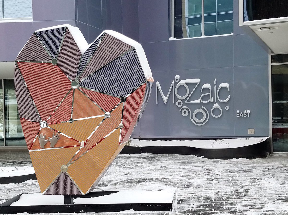 We are extremely excited about our new addition to the MoZaic Art Park! Located right in front of our @MoZaicEast building, created by local artist Stacia Goodman. #HeartofUptown