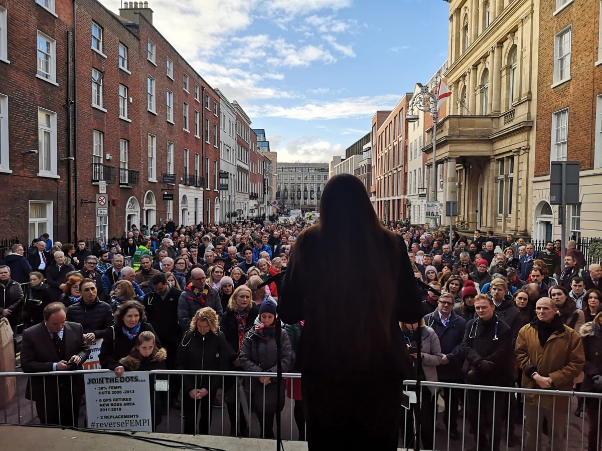 loreillysf's tweet photo. Today I addressed the #GPProtest outside Leinster House The message to the Minister is clear Resource general practice &amp; do it now! https://t.co/o9tREPASfY