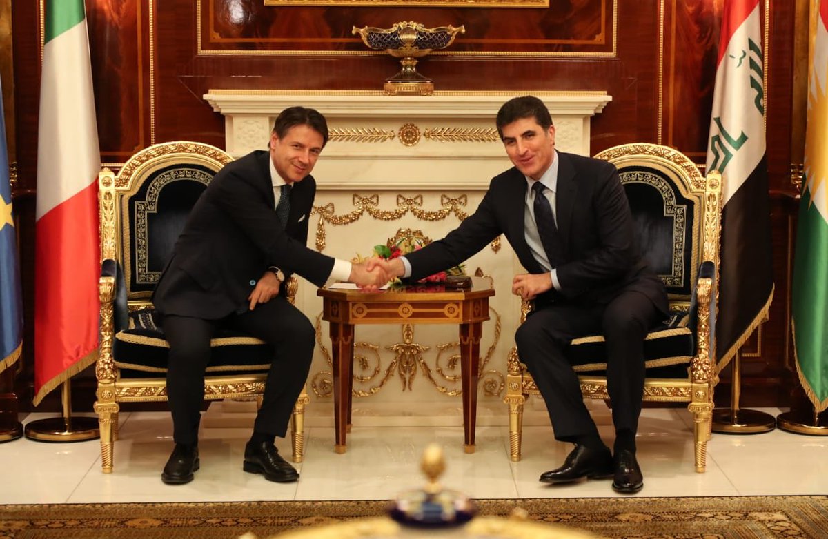 Italian PM Conte meets with PM Barzani in Erbil