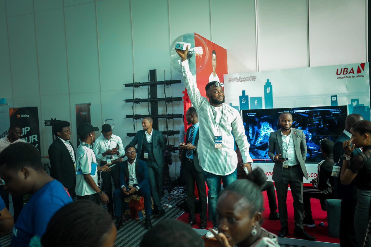UBAGroup's tweet photo. If you missed the “Leo: Game of Bots, Treasure Hunt” at @smwlagos today, then you are definitely on a very long thing. 3 winners emerged, and the participation was electric.
It’s going down again on #Friday. 3 more iPhones to give away. #LeoAtOne #AfricasGlobalBank #UBAxSMW https://t.co/50F6IunrT7