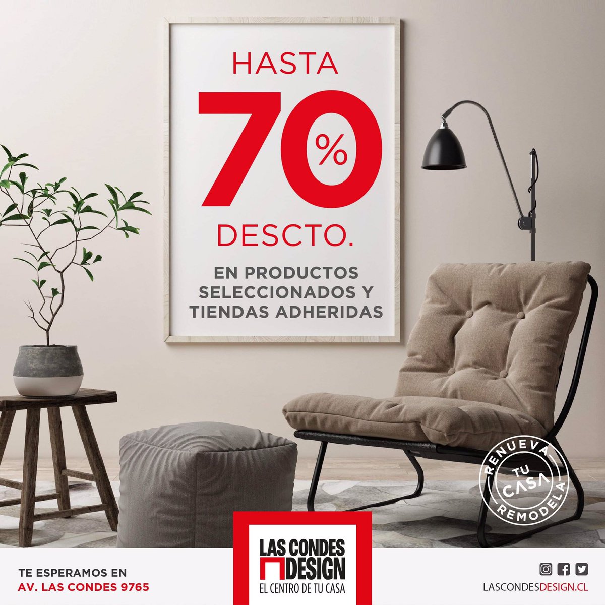 Encuentra este verano ☀️🌈 todos los productos que necesitas para renovar tu casa con hasta un 70% de descuento durante febrero😍👏.

Ven a <a href="/lascondesdesign/">LasCondesDesign</a> y apovecha los descuentos de nuestras tiendas adheridas a esta promoción. Av Las Condes 9765 👍