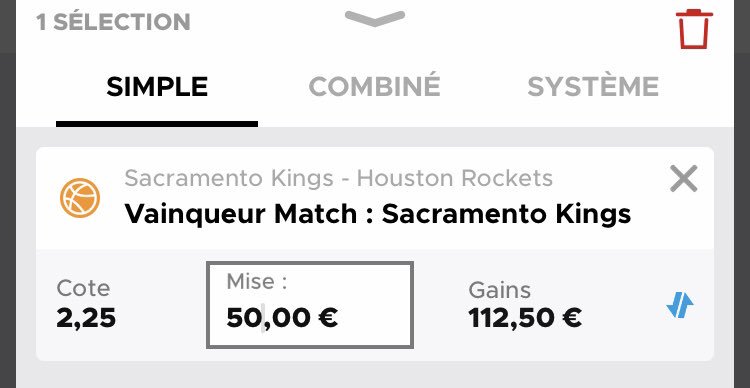 AFPronos10's tweet image. Prono du jour ! 🔥
Basket 🏀
👉🏼 Sacramento win ✅
Côte : 2,25 🤑
Confiance 6,5/10
#TeamParieur #TeamParieurs #Betclic #Sacramento