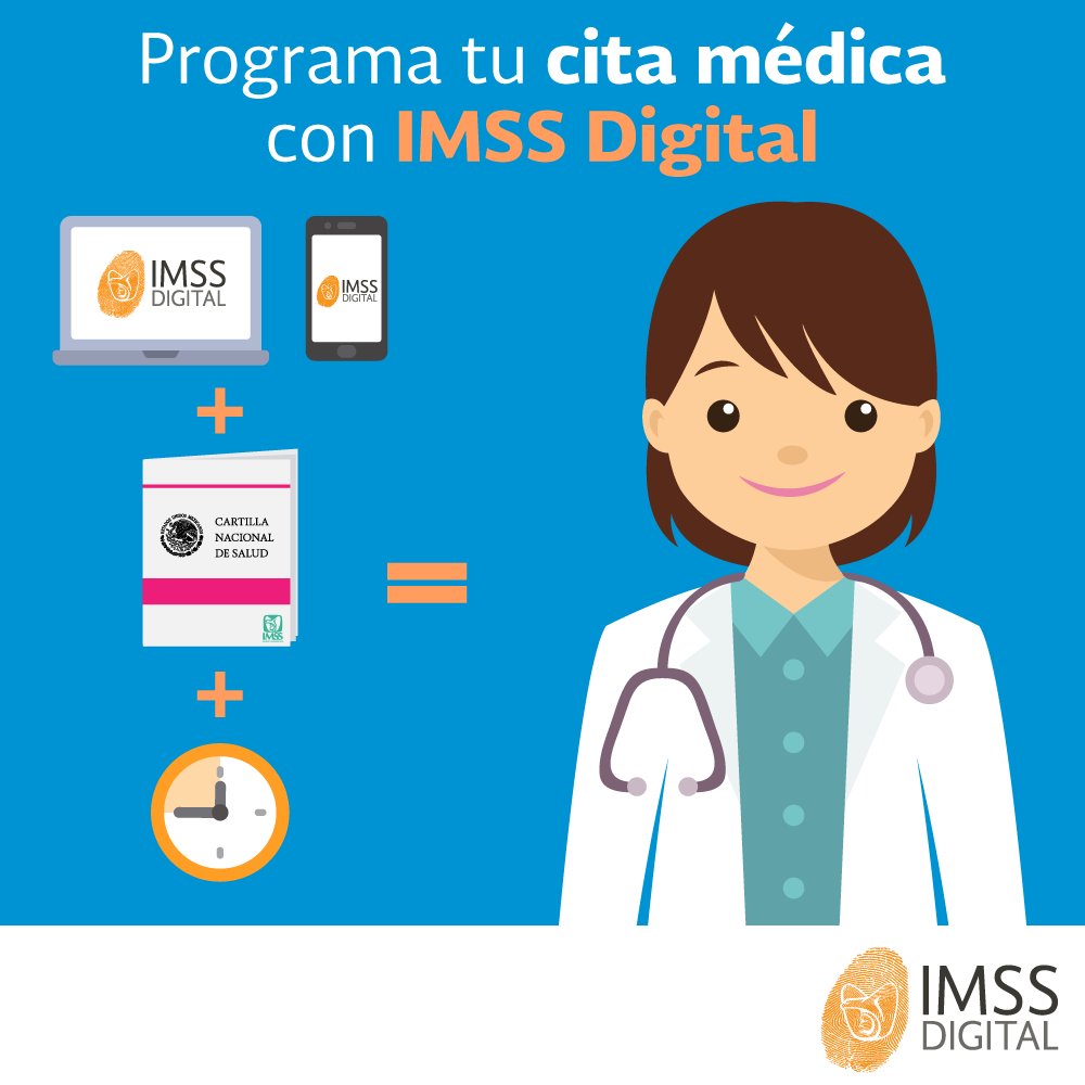 Imss Digital A Twitteren Agenda Tu Cita Medica Sin Acudir A Tu Unidad Hazlo Desde La Comodidad De Tu Casa Con La App Movil Imssdigital El Dia De Tu Cita Llega Minimo