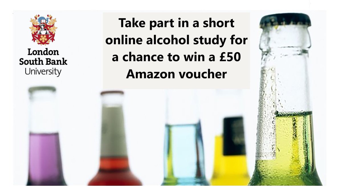 Do you drink alcohol? Take part in an anonymous online study for a chance to win a £50 Amazon voucher!
lsbupsychology.qualtrics.com/jfe/form/SV_ez…
