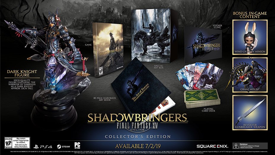 pinion cowboy Objector FINAL FANTASY XIV on Twitter: "(NA) Today's the day! Pre-orders for the # FFXIV Shadowbringers physical collector's edition (PC/PS4/Steam) start in  30 minutes! Pre-ordering standard or collector's editions will grant you  early access
