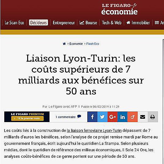 clantgio's tweet photo. Aggiungi 7 posti a #TAVola
Lione-Torino: maggiori costi di #7miliardi in 50 anni - Le Figaro / AFP - 06/02/2019 - 11:29 I costi superano gli utili di #7miliardi di euro, secondo l'analisi di questo progetto consegnata martedì da Roma al governo francese https://t.co/h8StLlJryM
