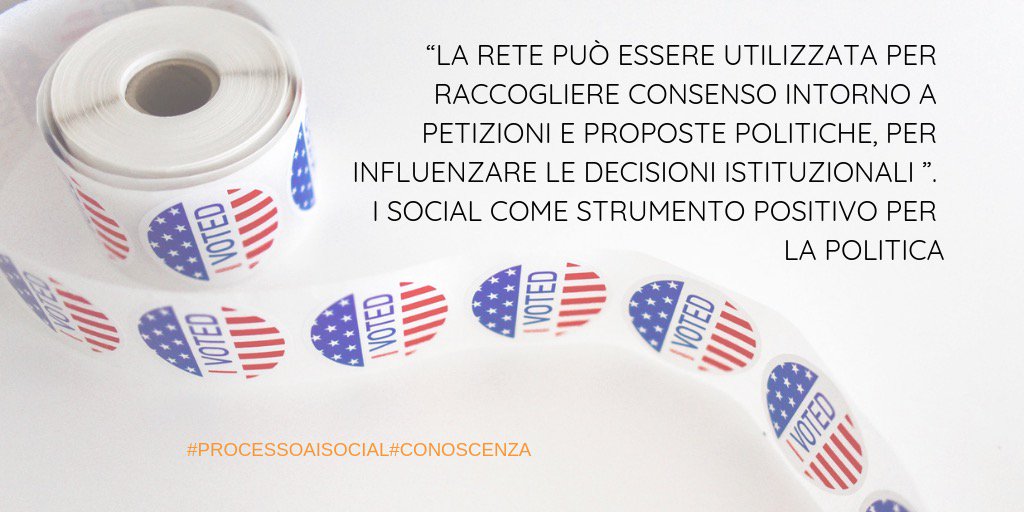 📌#conoscenza📖
“La rete può essere utilizzata per raccogliere consenso intorno a petizioni e proposte politiche, per influenzare le decisioni istituzionali”. I social come strumento positivo per la #politica👇: processoaisocialmedia.blogspot.com/2019/02/social…
#smm19 #sapienzaroma