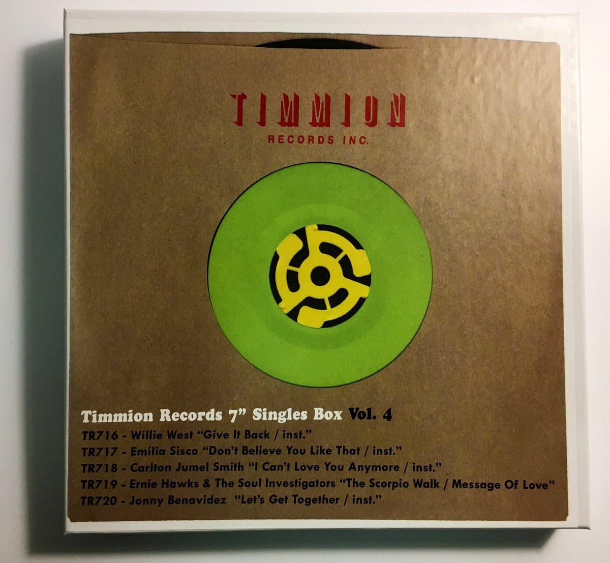 TimmionRecords's tweet photo. Timmion Records Singles Box, Vol 4 now available for preorder at https://t.co/w8Gm5ndZxB #timmionrecords #vinyl #colddiamondandmink #williewest #emiliasisco #carltonjumelsmith #erniehawks #jonnybenavidez https://t.co/Ug5kTIBC7k