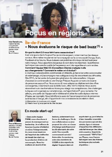 PmMonnier's tweet image. Mise à l'honneur du #SCOIDF #EVAM dans le dernier Le Mag Orange @baniafouna1