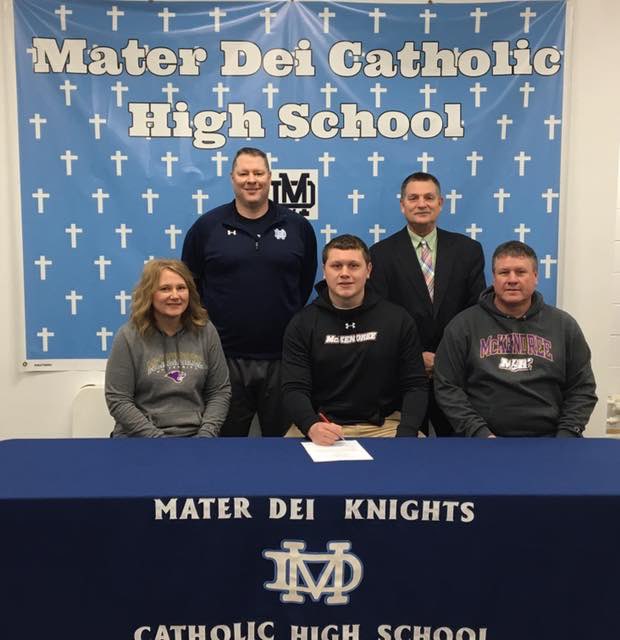 Congrats to captain and 4 year starter <a href="/Nic_Seelhoefer/">Nic Seelhoefer</a> for signing with @McKFootball! Congrats Nic! #weareMD