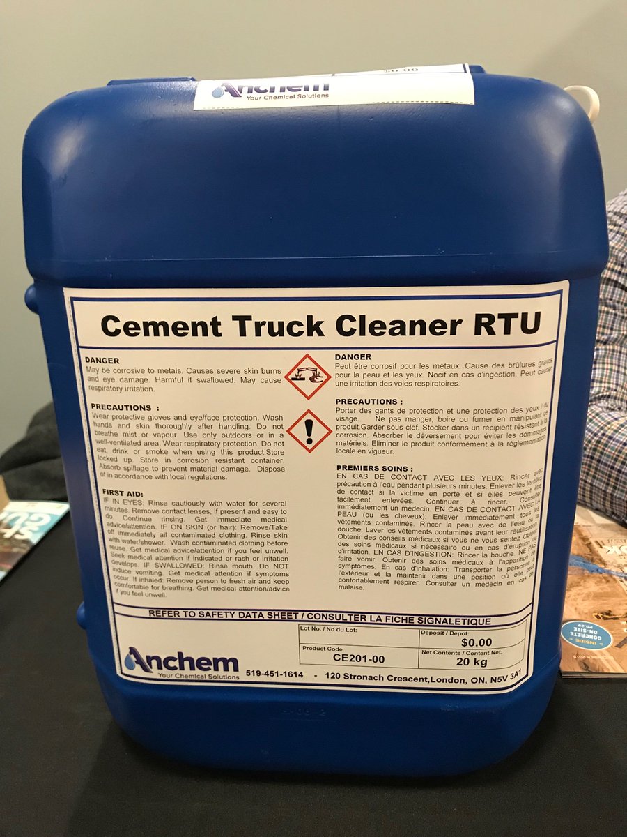 Our Special Projects Manager promoting Cement Truck Cleaner, Acids &amp; Neutralizers, and Water Treatment chemicals at our very first #canadianconcretexpo in booth 372! @CanConcreteExpo #concrete #chemicals #AnchemFamily