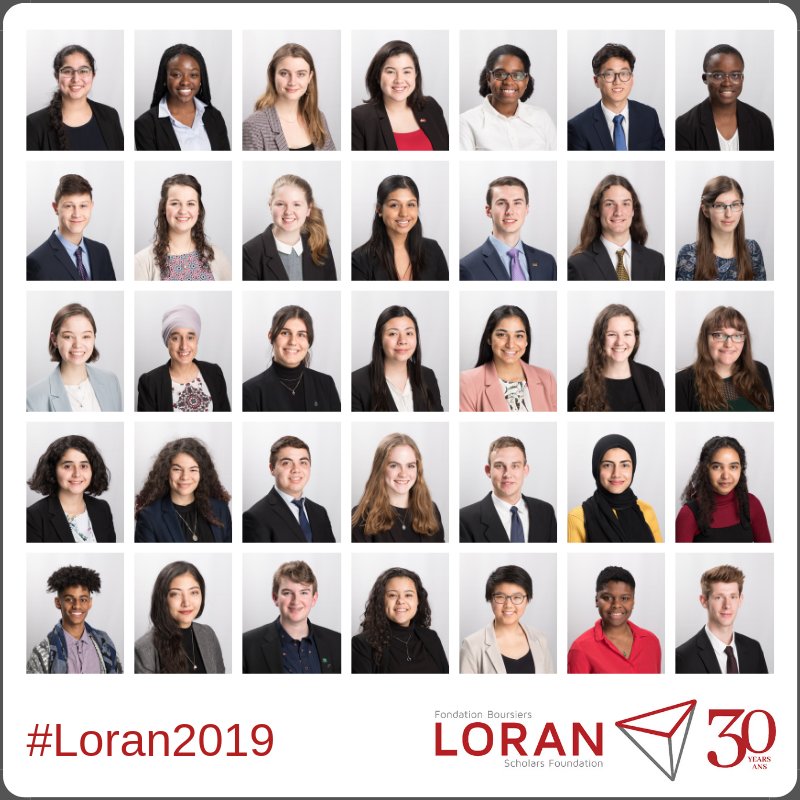 These 35 young Canadians have been selected for their potential to become leaders of character who are unafraid to take #risksforgood. Please help us warmly welcome the 30th class of Loran Scholars: loranscholar.ca/2019-loran-sch… #Loran2019