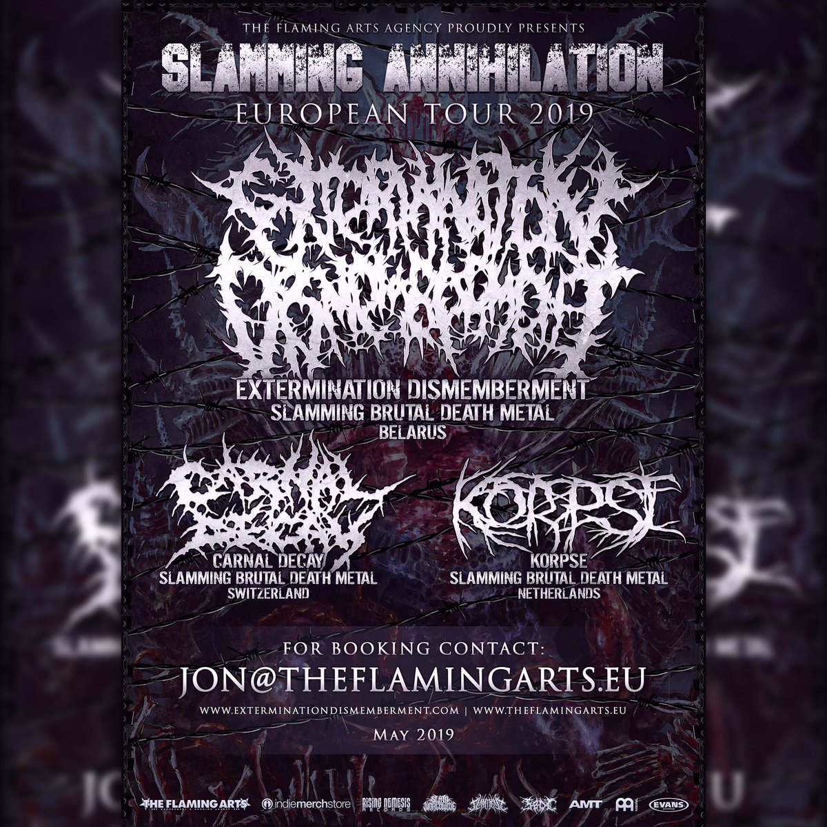 carnaldecayband's tweet photo. We're looking forward to hit Stages all over Europe together with Extermination Dismemberment and Korpse. See you guys in da PIT!!!!!
If you want to book the Package hit up: jon@theflamingarts.eu
Cheeers!!! #tgdm https://t.co/PYYRlCoUKr