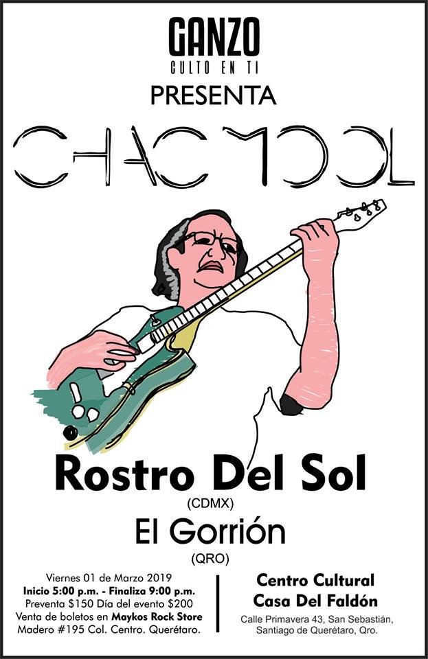 #GanzoCultoEnTi #Querétaro, nos presenta este 1 de marzo con la presencia de <a href="/ChacMoolOficial/">Chac Mool</a> en la ciudad y no viene solo, esta ocasión como anfitrión el buen <a href="/tevalequiensoy/">Almo</a> y de #CDMX <a href="/rostrodelsol/">music is the language</a> 
Boletos en #maykosQuerétaro - Madero #195 col,centro