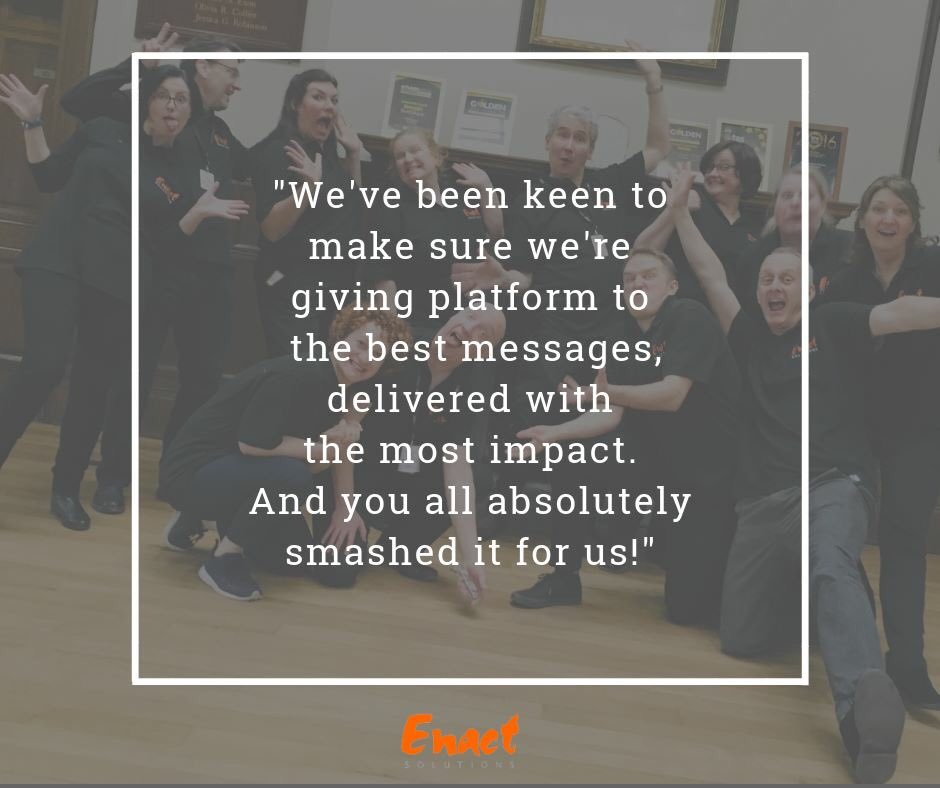 EnactSolutions's tweet photo. "We've been keen to make sure we're giving platform to the best messages, delivered with the most impact. And you all absolutely smashed it for us..."
#ClientFeedback #ThePowerOfMoments #MakingADifference #EnactSolutions #DramabasedTraining https://t.co/Sv26aOBAsT
