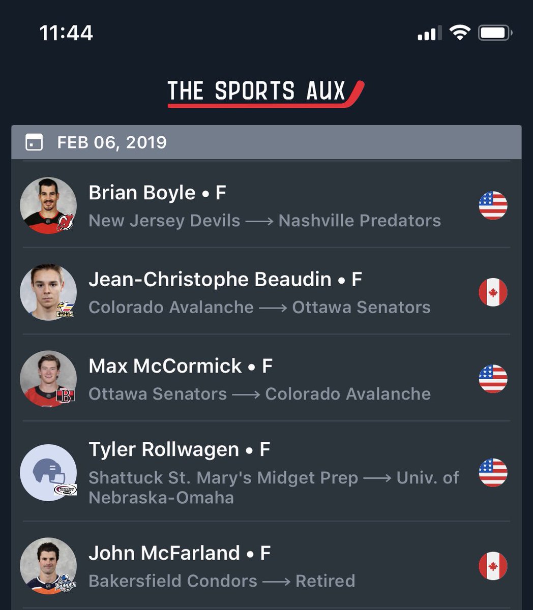 Stay up to date on all the NHL trade action before the deadline on The Sports Aux app. See transactions from leagues such as the NHL, AHL, ECHL, CHL and more...