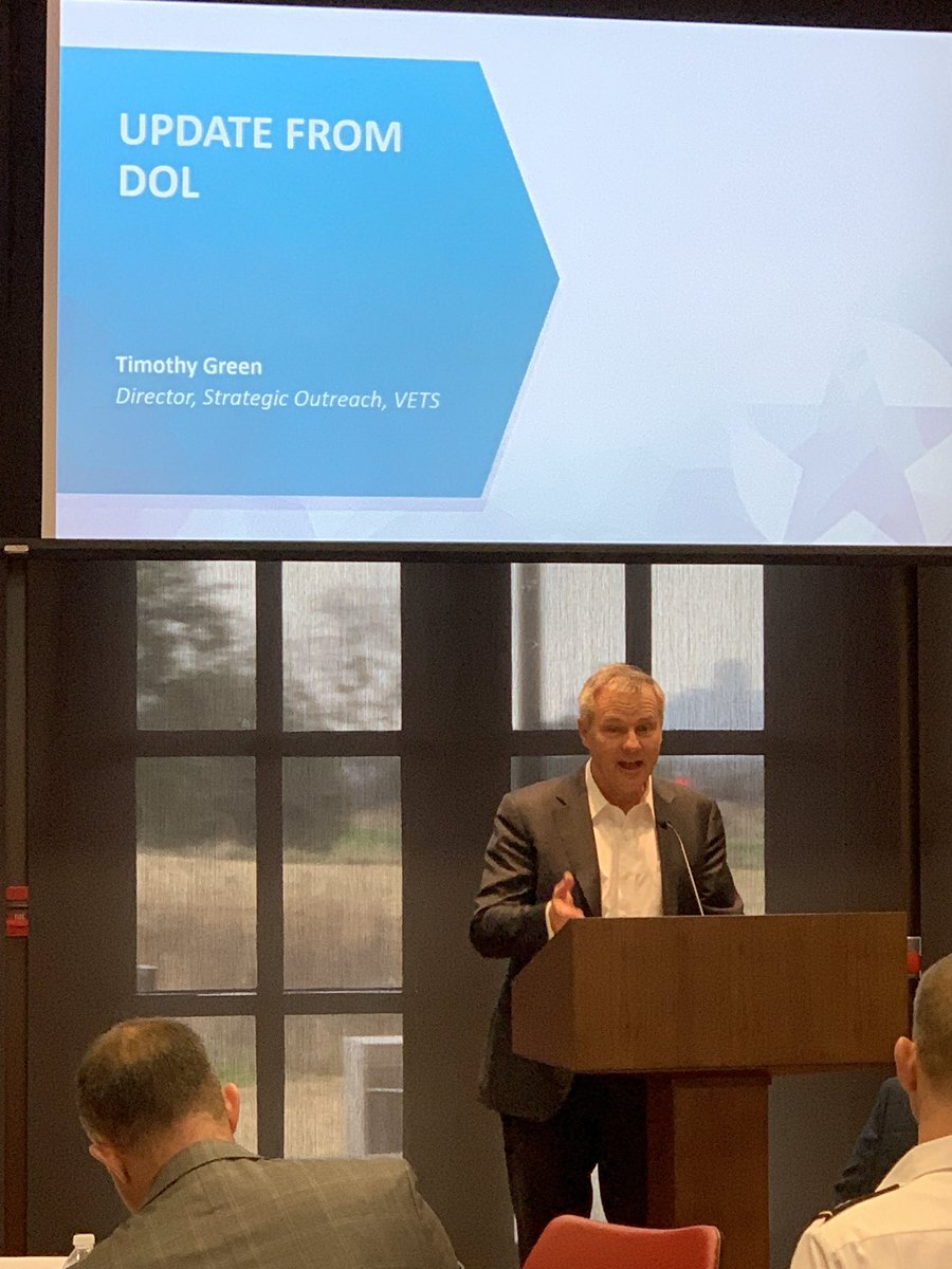 Tim Green with the <a href="/USDOL/">U.S. Department of Labor</a> encourages #milspouses and #milspouse friendly employers to go to veterans.gov to learn more about resources and tools in a one-stop shop.