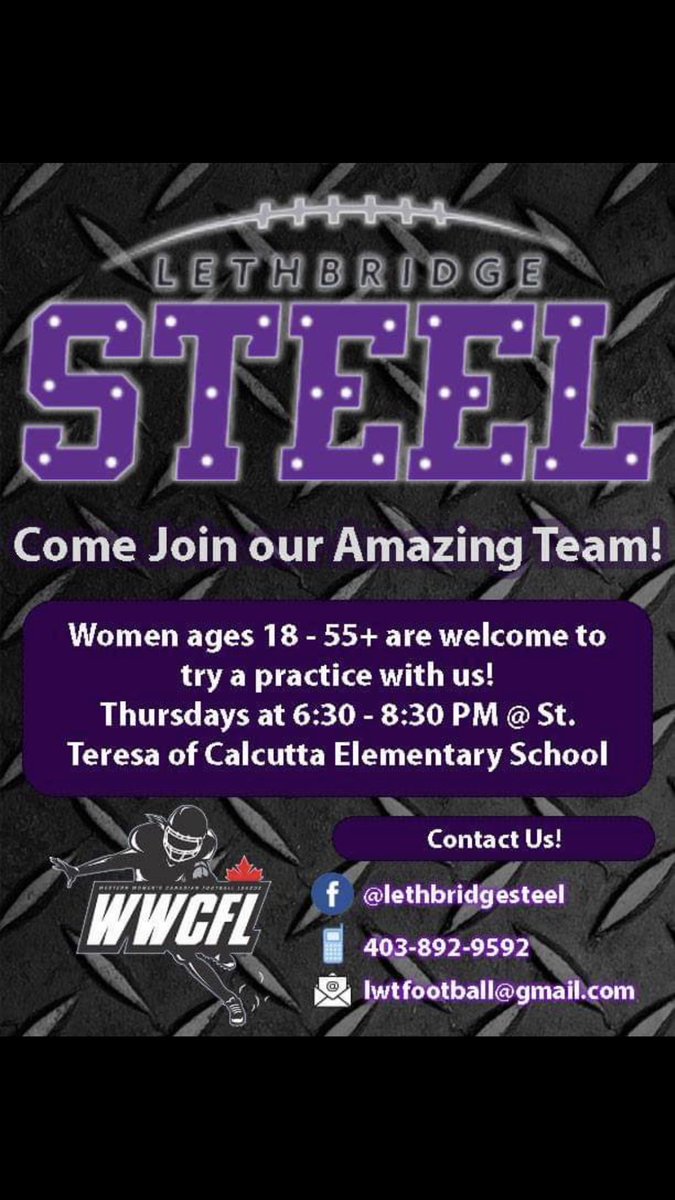 It’s that time of year again! Women’s football in Lethbridge is back. #yql #StrongAsSteel