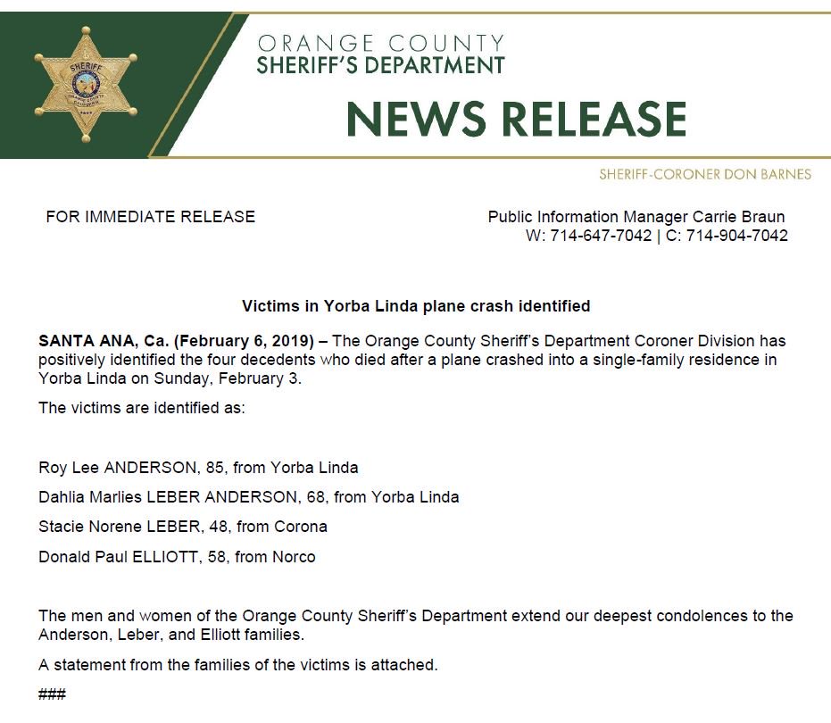 OC Sheriff, CA on Twitter "OCSDPIO PRESS RELEASE The Orange County