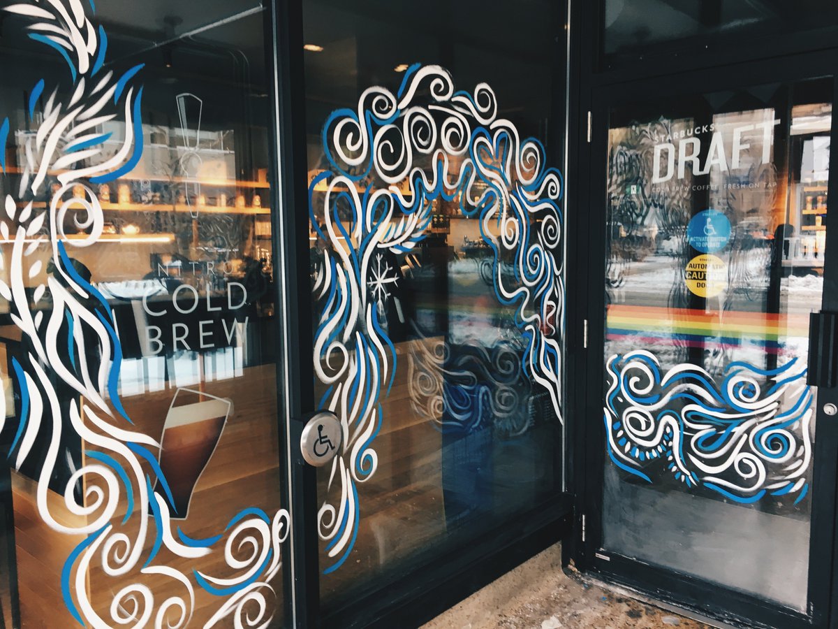 From Wellington to Catherine, everyone is getting ready for Bank Street's Fire &amp; Ice Festival ❄️🔥 Mural artist and illustrator Natalie Nehlawi has been hard at work this week creating these beautiful fire and ice themed paintings on #DowntownBank 👩‍🎨 #Ottawa