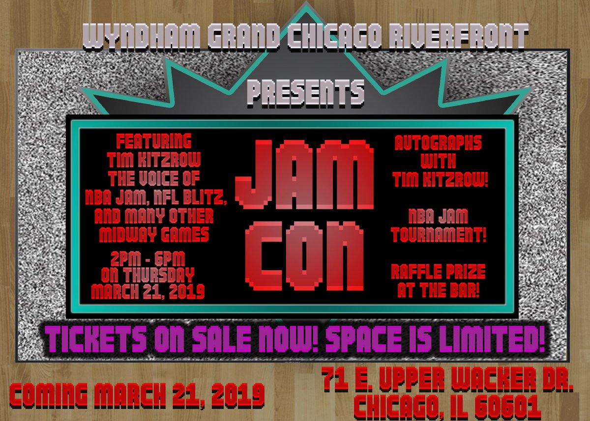 MKO_FataLKaDe's tweet photo. Dont forget that #JamCon2019 is coming! March 21st! The first ever #NBAJAM convention is being held in Chicago, and @Tim_Kitzrow will be there! Tickets are on sale at https://t.co/g0clgthIXr 
@nbajambook will also be there sharing crazy knowledge about the game too! https://t.co/EY46XZLuhs