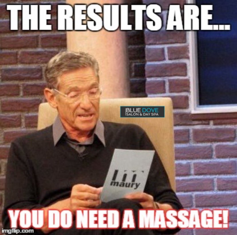 bluedovespas's tweet photo. Thank you Maury for your accurate test result! 🤣
We still have some availability left for today. Book NOW! 

Call us at (262) 632-7700 or check availability &amp; book online @ https://t.co/e0cCSvIqcG https://t.co/Y3tRah3Czm