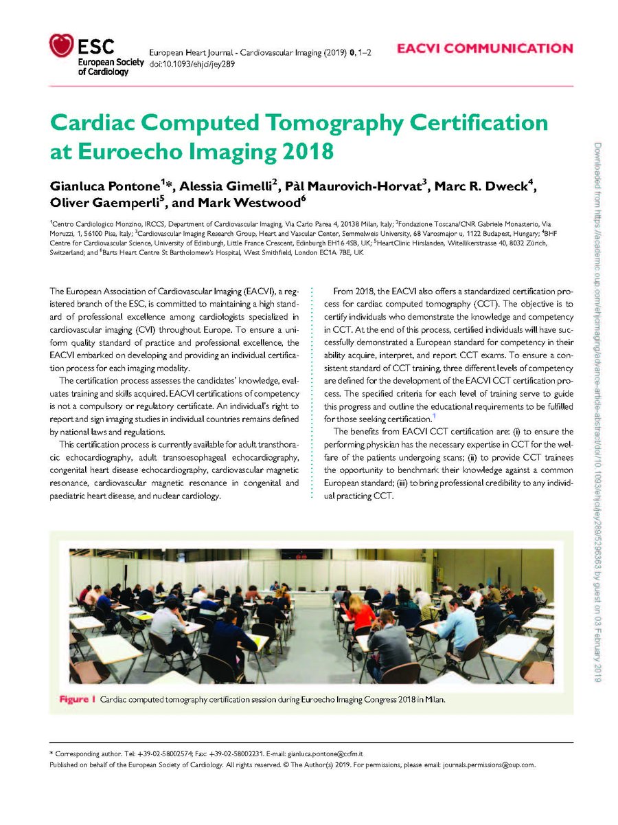 Gianluca Pontone (@gpontone1973) on Twitter photo <a href="/GPontone1973/">Gianluca Pontone</a> Just available the results of the first Cardiac CT certificazion of EACVI ... stay tuned for the next exam. A great future for cardiac imaging <a href="/GPontone1973/">Gianluca Pontone</a> Just available the results of the first Cardiac CT certificazion of EACVI ... stay tuned for the next exam. A great future for cardiac imaging