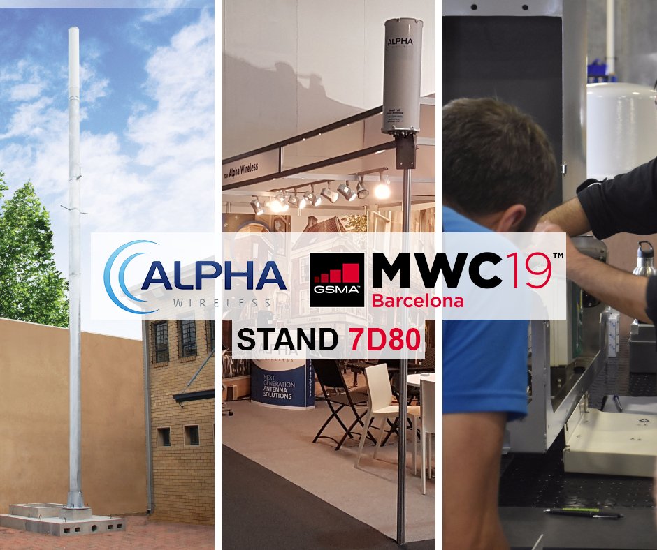 AlphaAntennas's tweet photo. Alpha Wireless will be bringing the latest in small cell technology to #MWC19 Barcelona. 

Come and visit our team at stand 7D80 or send us an email to make a personal appointment. 

e: sales@alphawireless.com 

#MWC19 #5GOurFutureTransformed https://t.co/fl9UUCOHpQ
