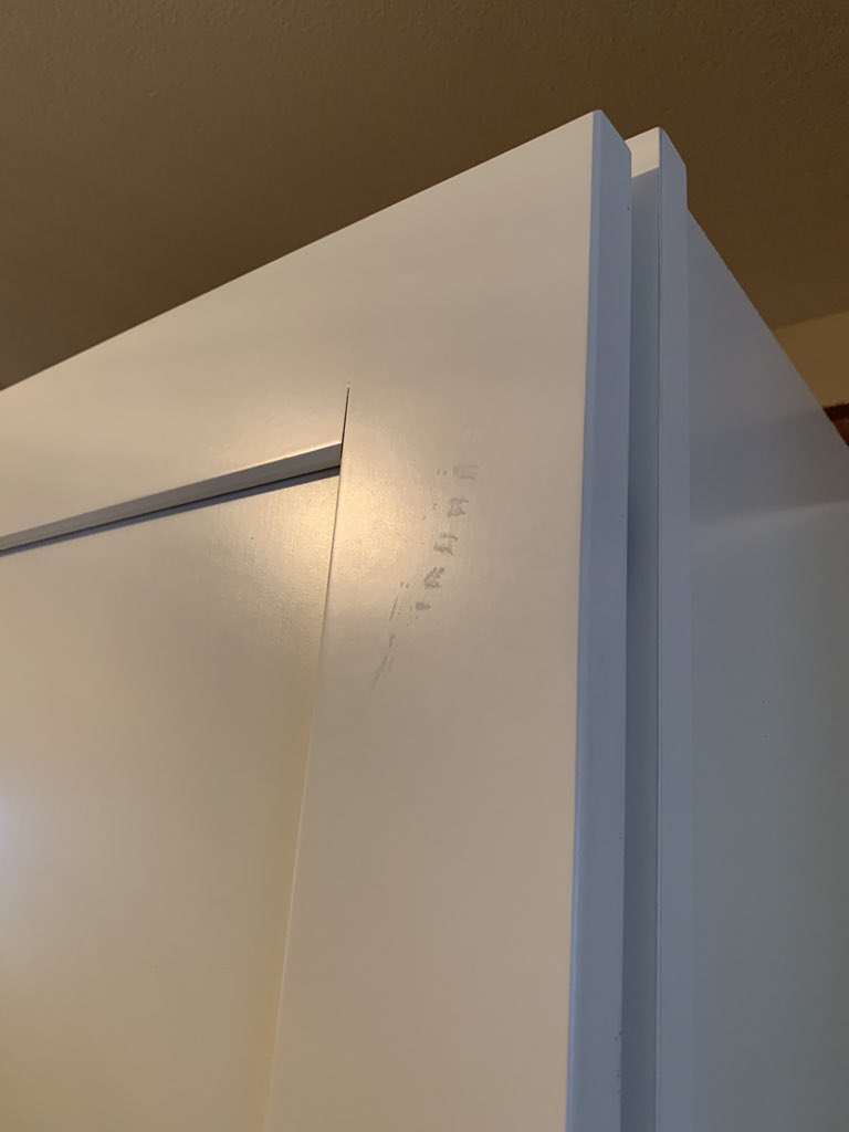 DodgeDaytonajoe's tweet photo. Fed up with @americanwoodmark customer service.  And starting to think @HomeDepot not doing enough to help me get my kitchen together.  Poor quality cabinets from American woodmark.  This is small sample.  I just want my broken corner cabinet #itsbeentolong https://t.co/ws8hhNhPHY