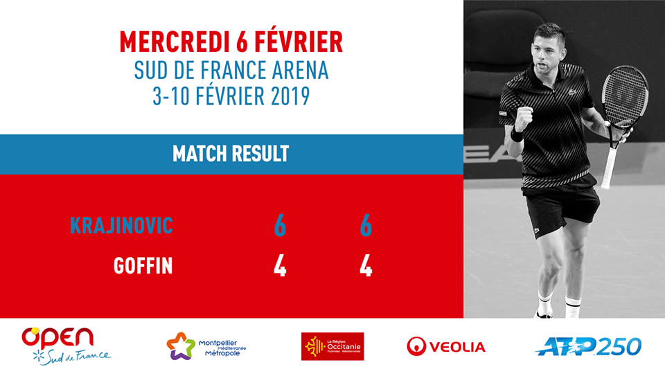 OpenOccitanie's tweet photo. Petite surprise dans la dernière rencontre de ce mercredi, @David__Goffin l'un des favoris de cet #OSDF19 a été éliminé en 2 sets (6-4, 6-4) par le 72e joueur mondial @filipkrajinovic !
Le Serbe 🇷🇸 retrouvera au prochain tour @tomasberdych 🎾 #OSDFLIVE https://t.co/jHQBYdWUQF