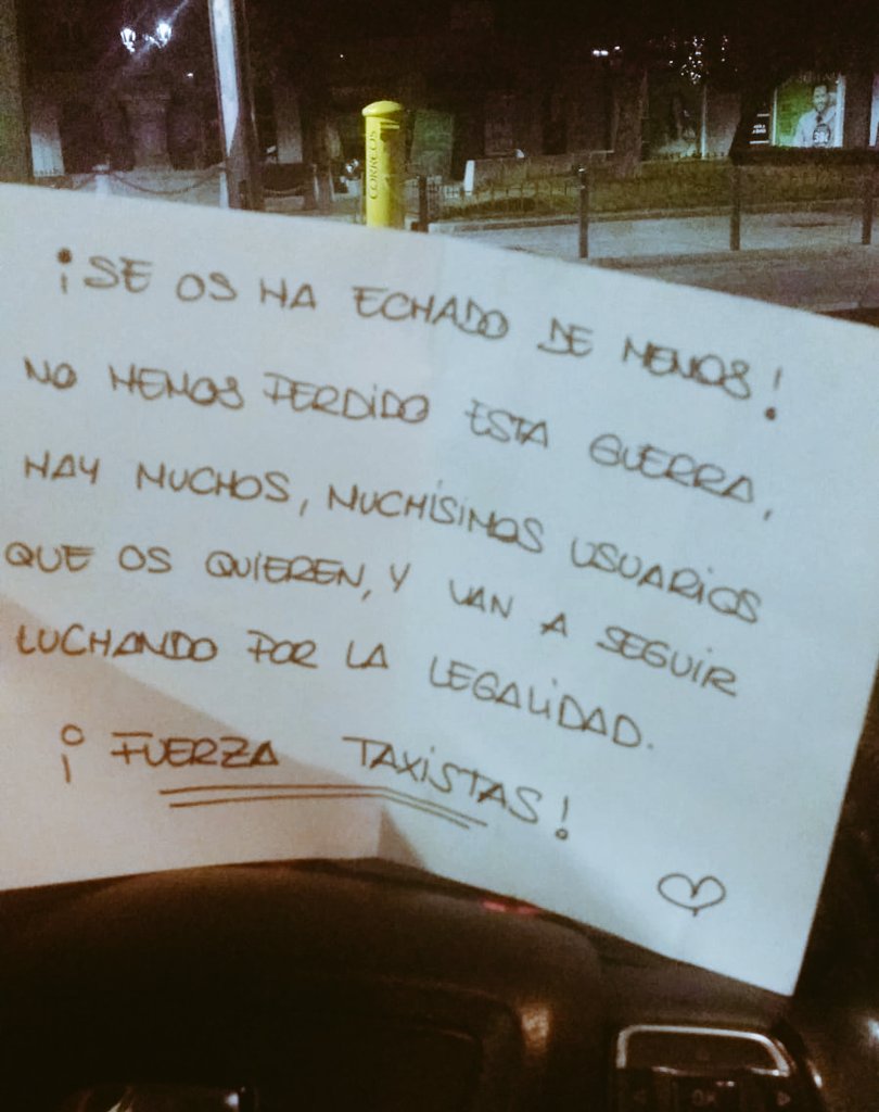 Bueno, compañerxs, llega el fin del primer día después de la huelga. 
Han sido días de nervios, días de rabia, días de alguna alegría, días de tristeza y hoy, ha sido duro. Pero  hemos luchado y venceremos.
Sois los mejores  #Taxistas
Que nadie os diga lo contrario. 
#TaxiEnLucha