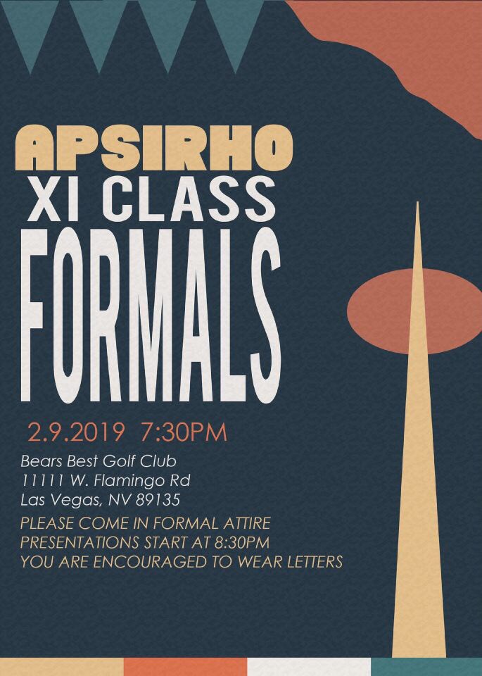 APSIRHO Xi Class Formals is on Saturday! Come celebrate and watch them perform!