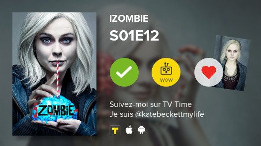 KateBeckettML's tweet photo. Je viens de regarder l'épisode S01E12 de iZombie ! #tvtime https://t.co/xcXgGLo2NF https://t.co/13H8gwAMs1