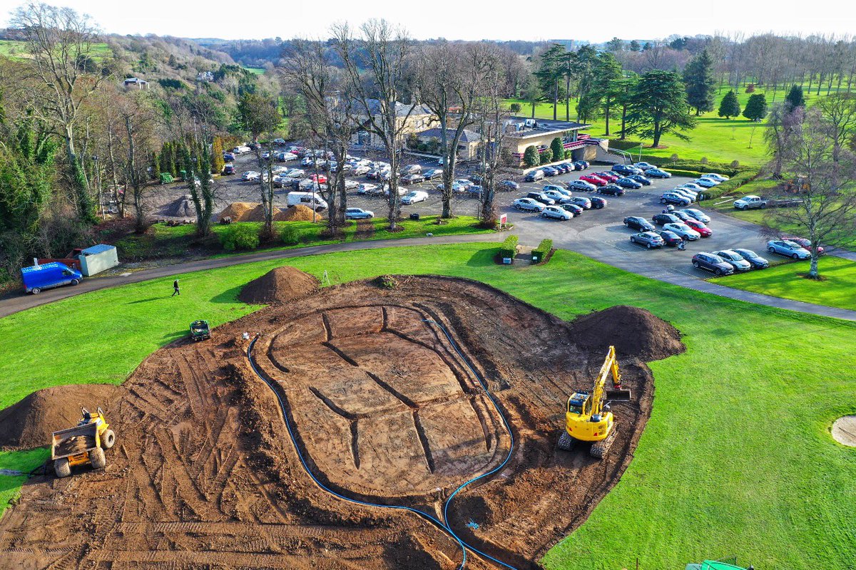 Hermitage GC, Ireland - Great aerial shot of the new Chipping Green by Colin <a href="/DARGolf/">skin</a> showing both his shaping &amp; drone flying skills!