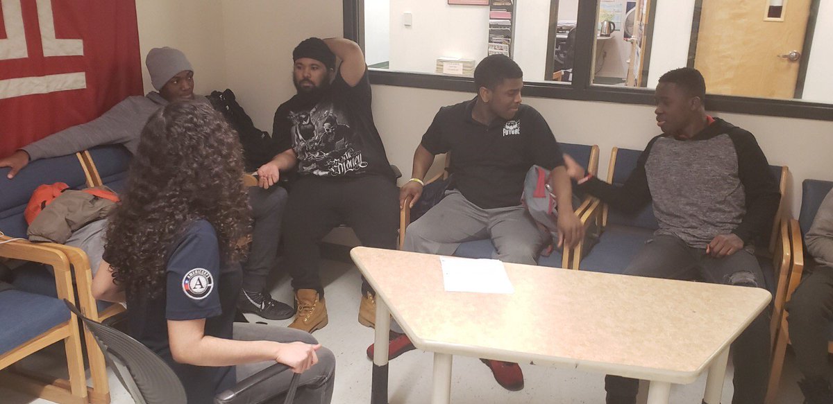 It's day one of our tech camp at School of the Future! Students are brainstorming ideas for tech projects.